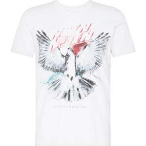 Tričko 'White Bird ' einstein & newton šedá / červená / bílá