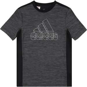 Funkční tričko ADIDAS SPORTSWEAR černá / černý melír / bílá