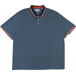 Tričko 'Paulos' Jack & Jones Plus modrý melír / červená