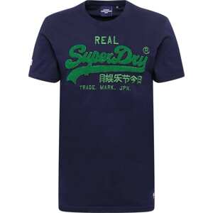 Tričko 'Chenille' Superdry námořnická modř / zelená