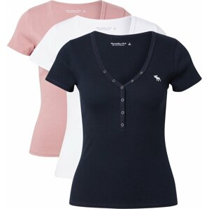 Tričko Abercrombie & Fitch námořnická modř / růžová / bílá