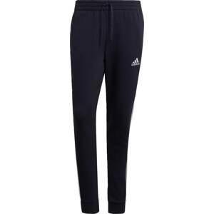 Sportovní kalhoty 'Essentials Fleece Tapered Cuff 3-Stripes' ADIDAS SPORTSWEAR modrá / bílá