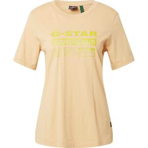Tričko G-Star Raw žlutá / pudrová