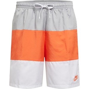Kalhoty Nike Sportswear šedá / oranžová / bílá