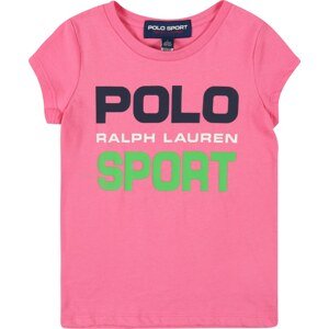 Tričko Polo Ralph Lauren zelená / světle růžová / černá / bílá
