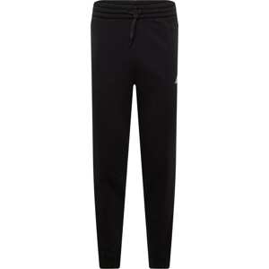 Sportovní kalhoty 'Essentials Fleece Tapered Elastic Cuff 3-Stripes' ADIDAS SPORTSWEAR černá / bílá