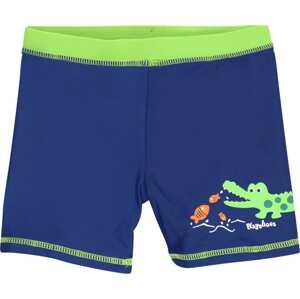 Plavecké šortky 'Krokodil' PLAYSHOES královská modrá / svítivě zelená / pastelově oranžová