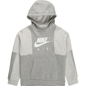 Mikina Nike Sportswear světle šedá / šedý melír / bílá