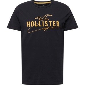 Tričko Hollister šafrán / černá