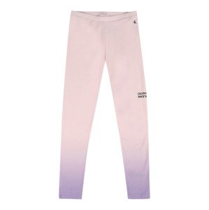 Legíny Calvin Klein Jeans grafitová / světle fialová / růžová