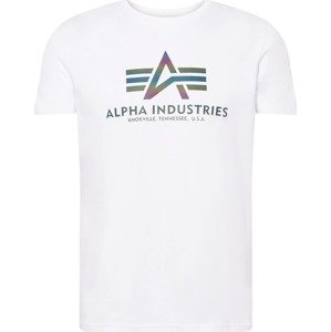 Tričko alpha industries tmavě modrá / tmavě zelená / tmavě fialová / bílá