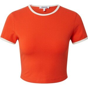 Tričko 'Lara' EDITED oranžově červená / bílá