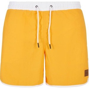 Plavecké šortky 'Retro' Urban Classics zlatě žlutá / bílá