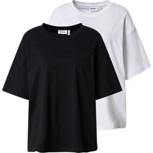 Oversized tričko Weekday černá / bílá