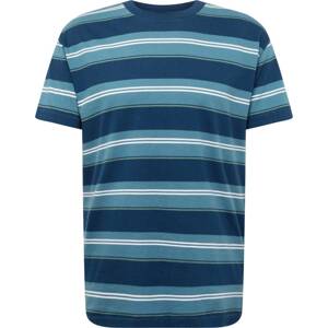 Tričko Abercrombie & Fitch tyrkysová / tmavě modrá / bílá
