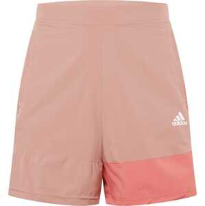 Sportovní kalhoty ADIDAS SPORTSWEAR cappuccino / světle růžová / bílá