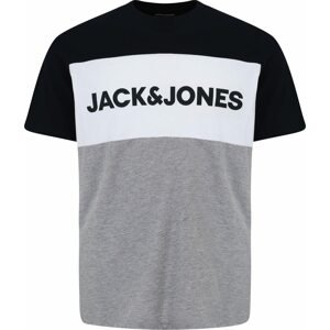 Tričko Jack & Jones Plus modrá / šedá / bílá