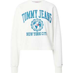 Mikina Tommy Jeans krémová / modrá / červená