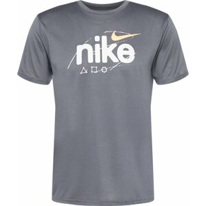 Funkční tričko 'WILD CLASH' Nike světle žlutá / tmavě šedá / bílá