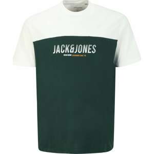 Tričko Jack & Jones Plus žlutá / jedle / bílá