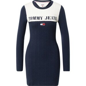 Úpletové šaty Tommy Jeans marine modrá / červená / bílá