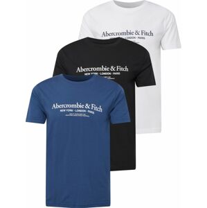 Tričko Abercrombie & Fitch marine modrá / černá / bílá