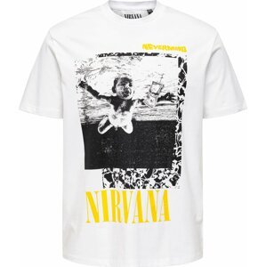Tričko 'Nirvana' Only & Sons žlutá / černá / bílá