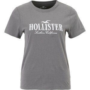 Tričko Hollister šedá / bílá