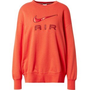Mikina Nike Sportswear hnědá / světle červená