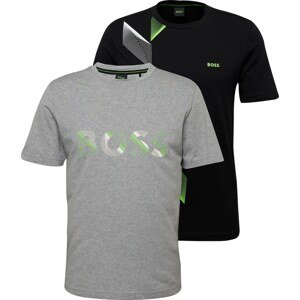 Tričko BOSS Green šedý melír / černá