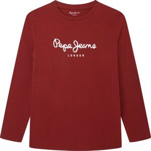 Tričko 'Herman' Pepe Jeans karmínově červené / bílá