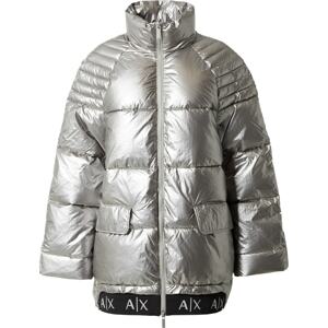 Zimní bunda Armani Exchange černá / stříbrná
