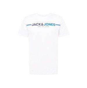 Tričko 'FREDERIK' jack & jones noční modrá / azurová / bílá