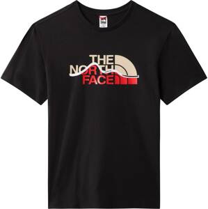 Tričko 'Mountain' The North Face béžová / červená / černá / bílá
