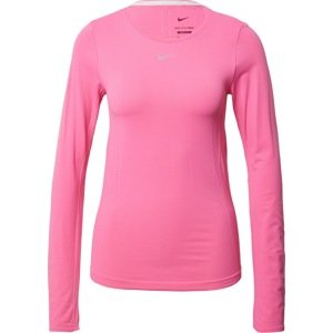Funkční tričko 'Aura' Nike světle šedá / světle růžová