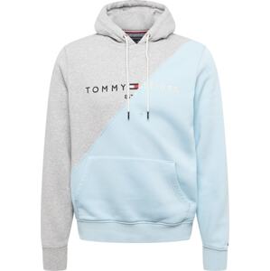 Mikina Tommy Jeans světlemodrá / tmavě modrá / šedý melír / bílá