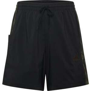 Sportovní kalhoty 'Aeroready Essentials Chelsea 3-Stripes' ADIDAS SPORTSWEAR umbra / tmavě zelená / černá