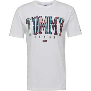 Tričko Tommy Jeans tyrkysová / pink / červená / bílá