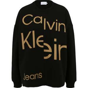Mikina Calvin Klein tmavě béžová / černá