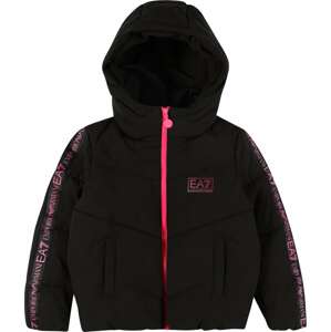 Zimní bunda EA7 Emporio Armani světle růžová / černá