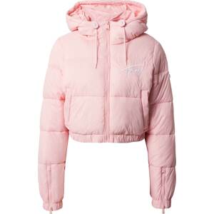 Přechodná bunda Tommy Jeans růžová / bílá
