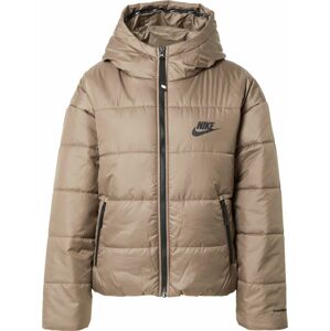 Zimní bunda Nike Sportswear světle hnědá / černá