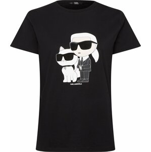 Tričko 'Ikonik' Karl Lagerfeld světle béžová / černá / bílá