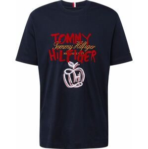 Tričko 'POP' Tommy Hilfiger noční modrá / oranžová / tmavě červená / offwhite