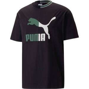 Tričko Puma zelená / černá / bílá