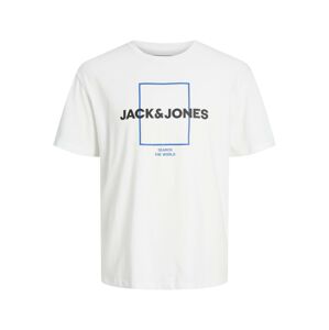 Tričko 'EXPLORED' jack & jones modrá / černá / bílá