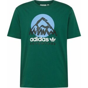 Tričko 'Adventure Mountain Front' adidas Originals námořnická modř / světlemodrá / tmavě zelená / bílá