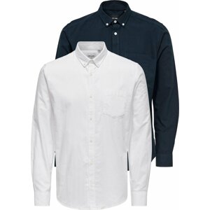 Košile 'ALVARO' Only & Sons námořnická modř / bílá