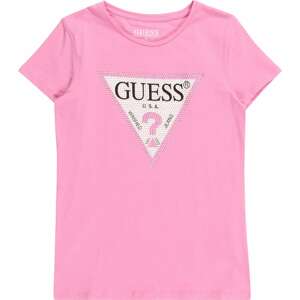 Tričko Guess světle růžová / černá / bílá