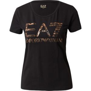 Tričko EA7 Emporio Armani bronzová / černá